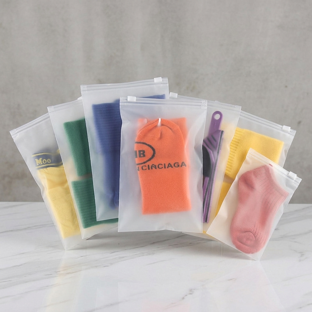 Resealable Frosted Plastic Zip Bags for Clothes
