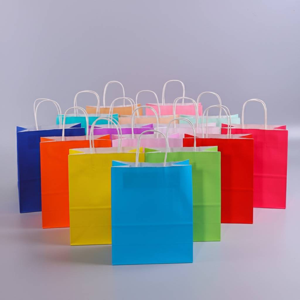 Sturdy Custom Printed Multicolor Gift Kraft Paper Bag