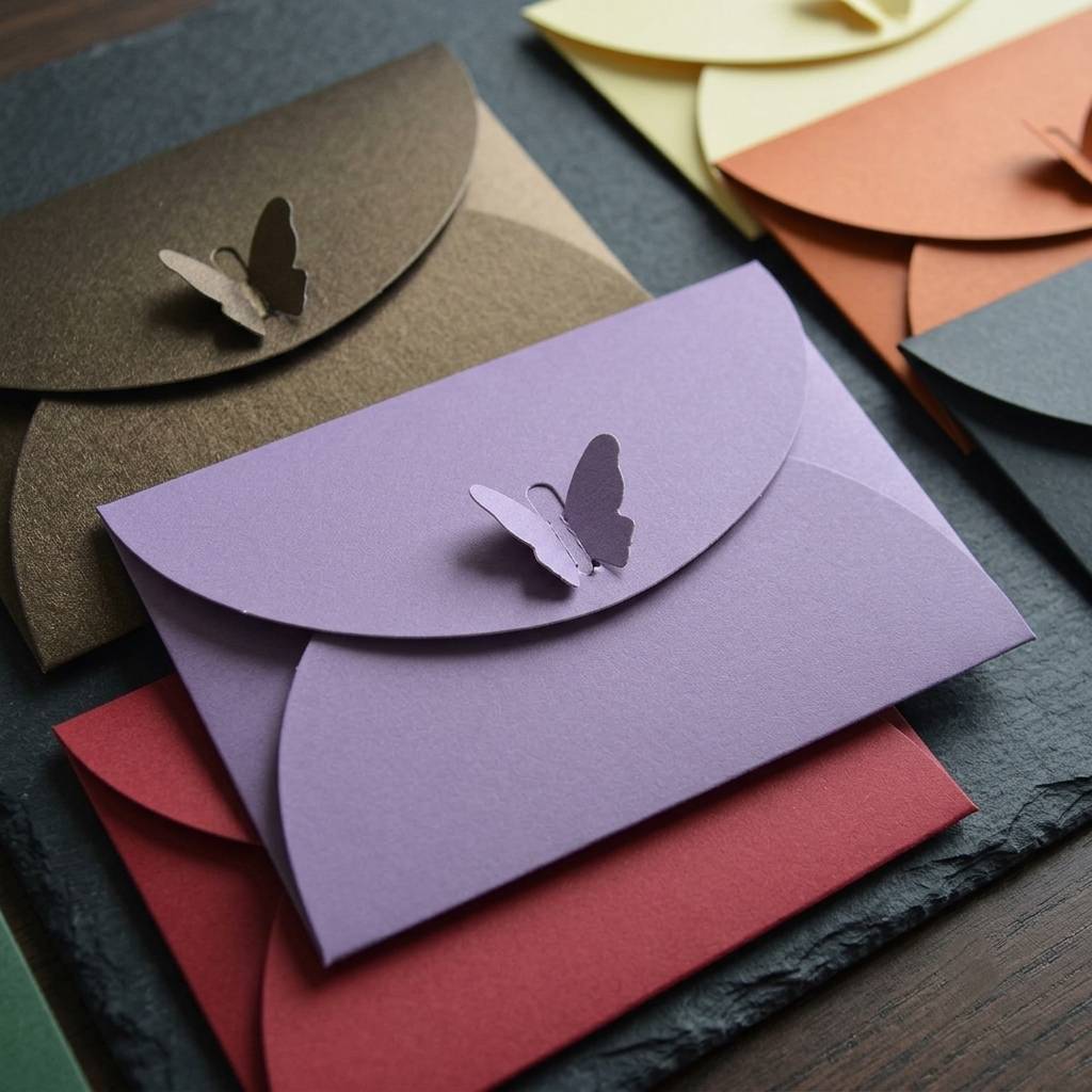Sophisticated Custom Stationery Envelopes With Whimsical Butterfly Detail