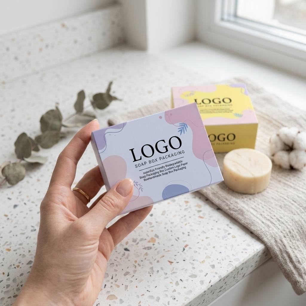 Custom Abstract Fluid Art Paper Boxes For Soap Packaging