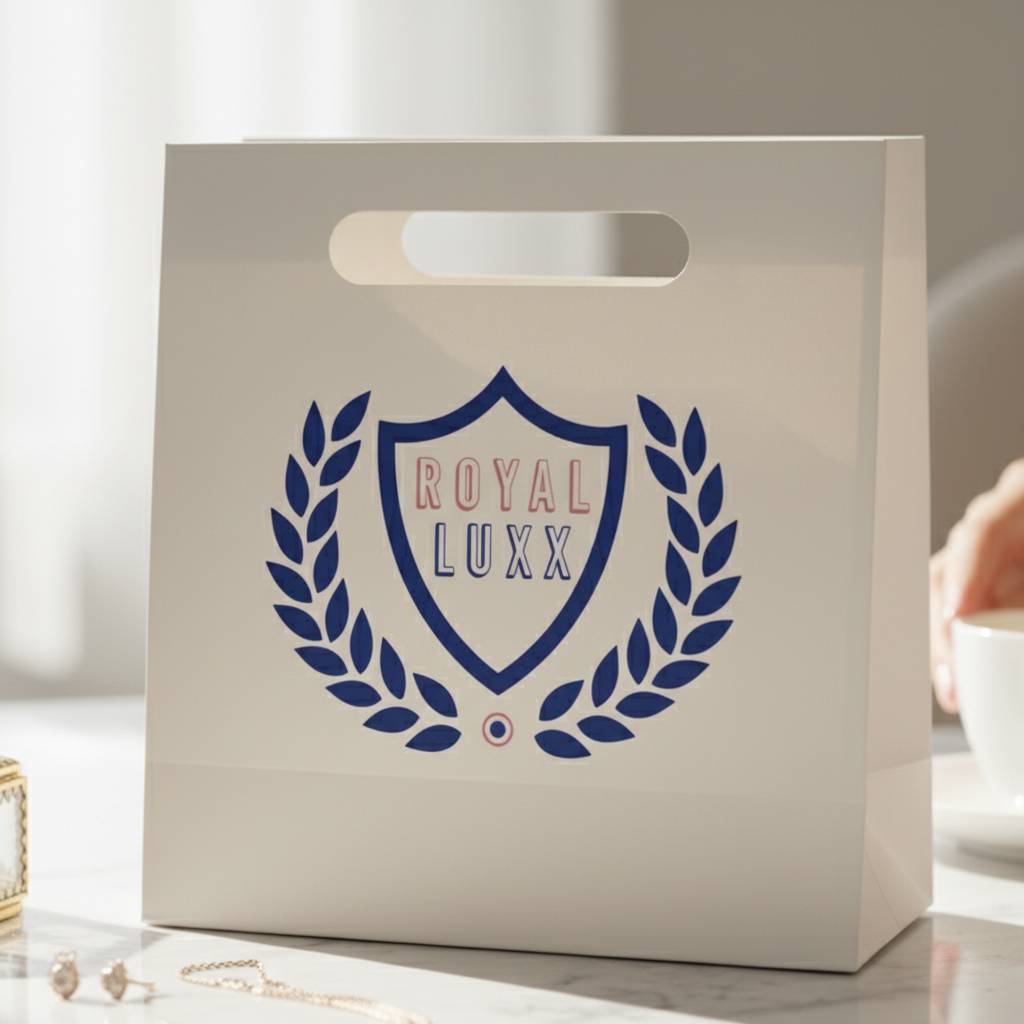 Luxury Boutique Paper Bags With Elegant Satin Ribbon Handles