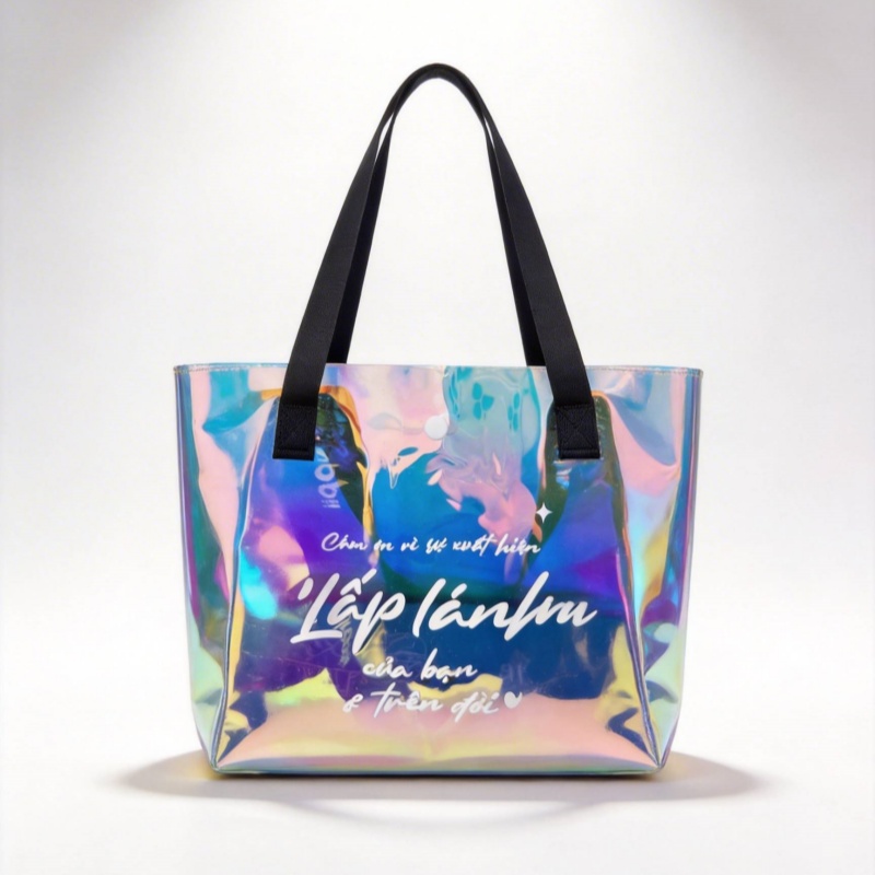 Customized Holographic Tote Bags With Durable Handles For Retail