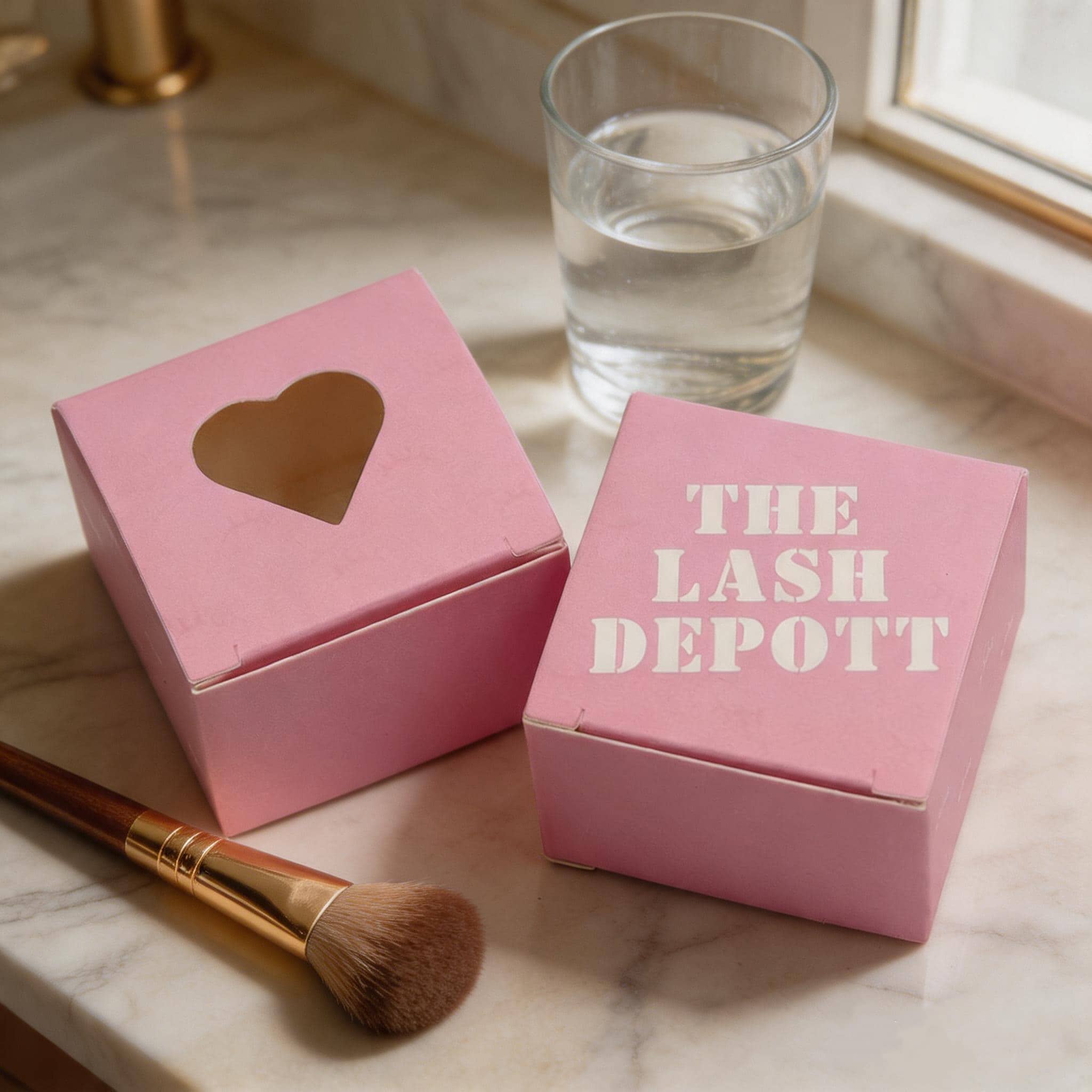 Creative Windowed Cosmetic Paper Boxes With Heart Cutout Design