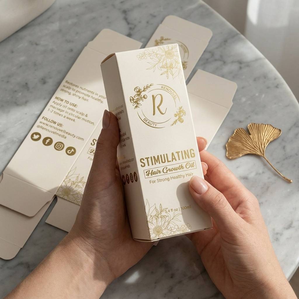 Personalized Custom Size Gold Foil Printing Fold Cosmetic Package Box