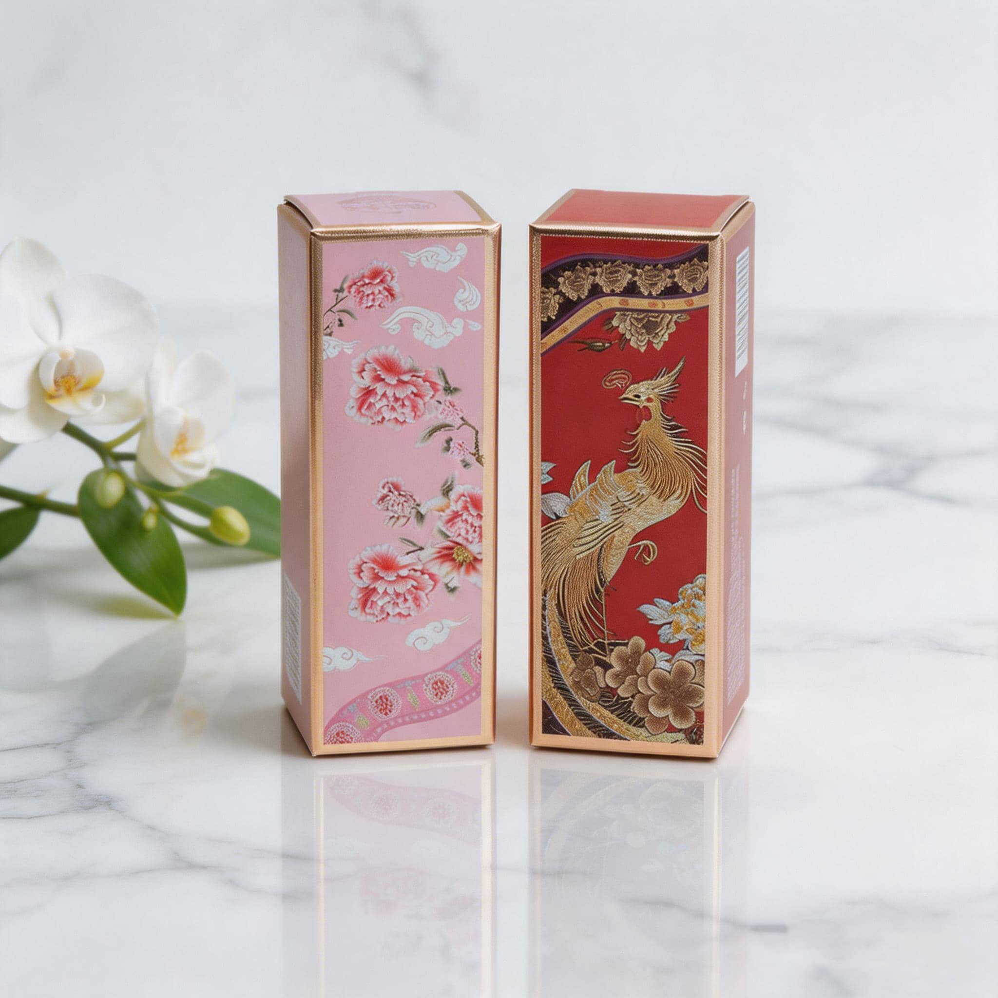Sophisticated Custom Paper Boxes With Traditional Floral Patterns
