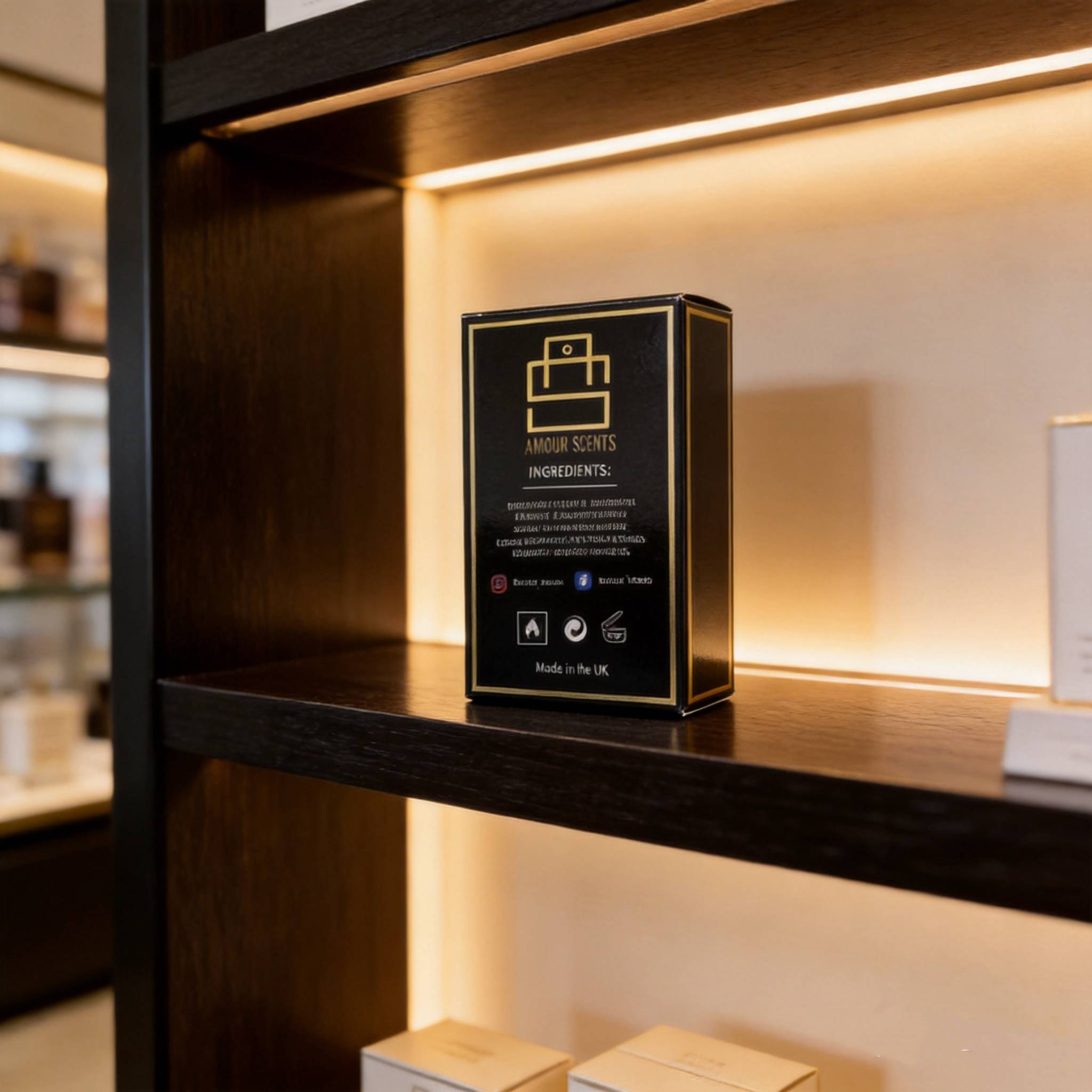 Custom Pure Black Printed Perfume Packaging Boxes with Logo