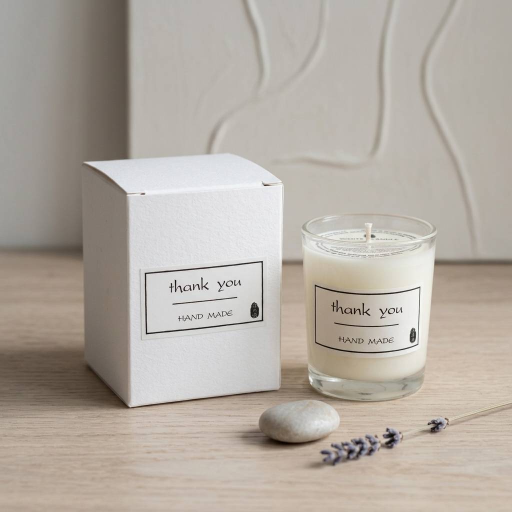 Eco Coated Paper Personalized Cube Candle Box
