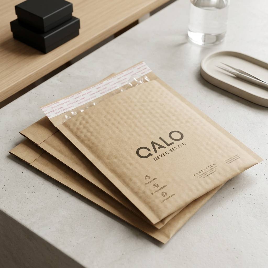 Custom Logo Kraft Paper Padded Envelopes Shipping Postal Courier Poly Bubble Mailer Bag