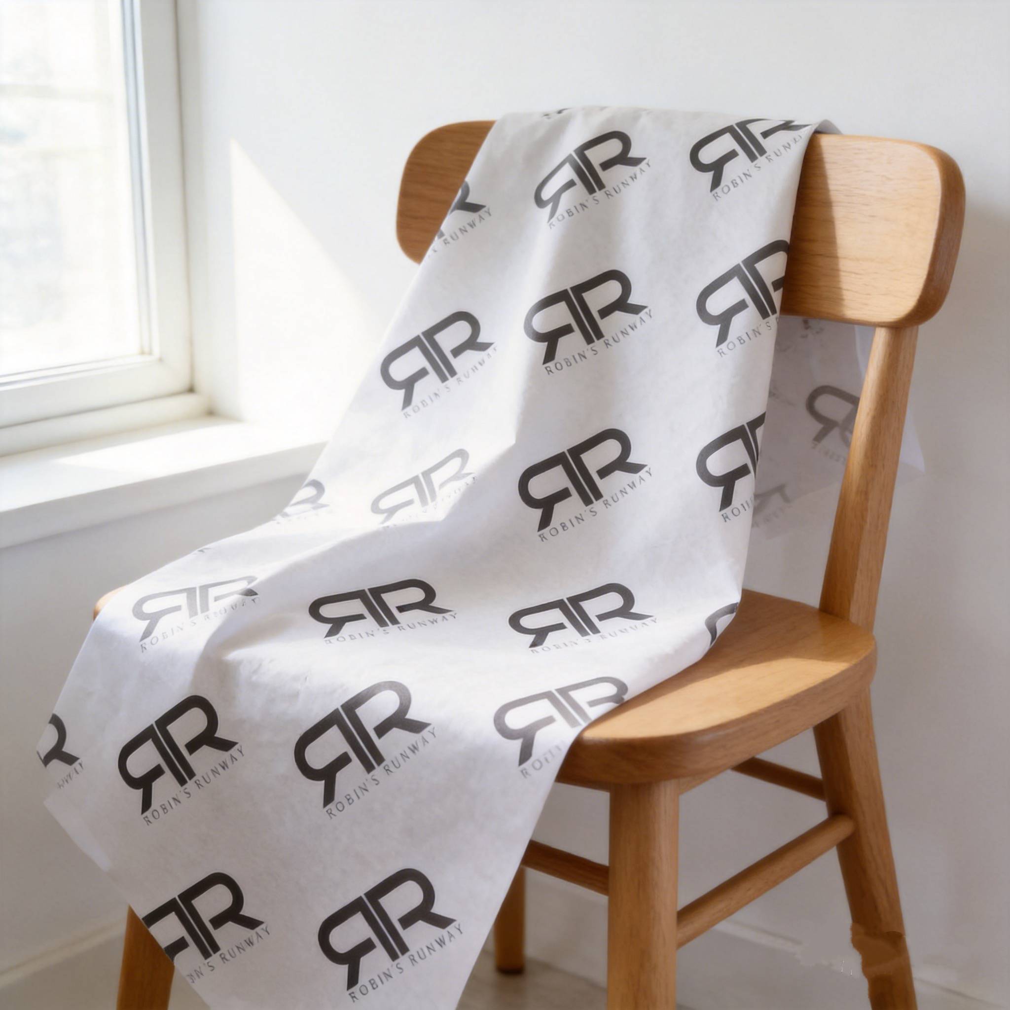 Eco Friendly White Wrapping Paper Tissue Paper Custom Logo for Packaging