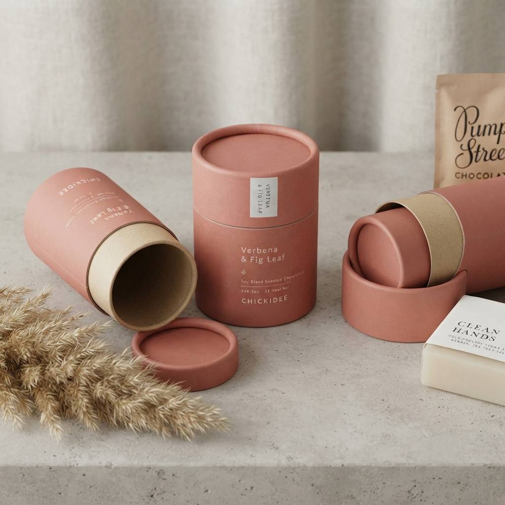 Custom Logo Cylinder Boxes Packing Round Gift Box Tube Paper Packaging for Candle