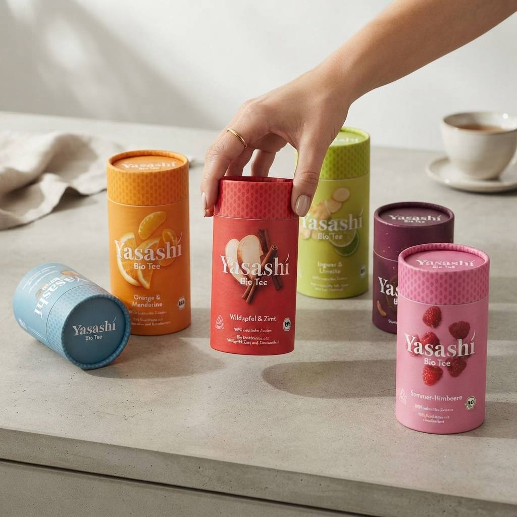 Custom Printed Paper Cylinder Boxes for Luxury Tea Brands