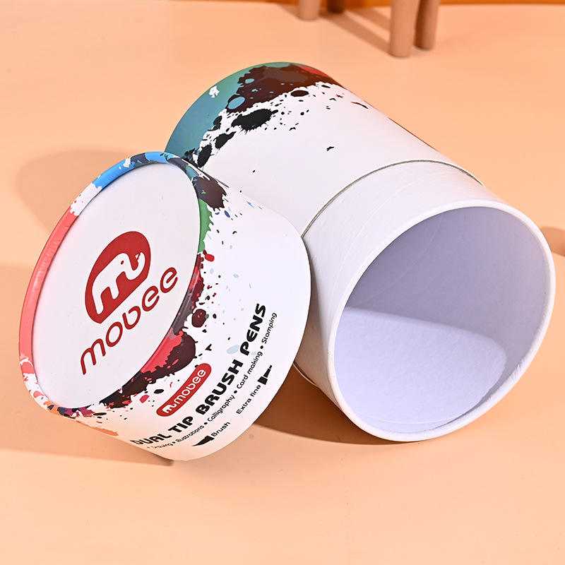 Custom Logo Packaging White Round Cylinder Cardboard Paper Packaging Tube for Stationery