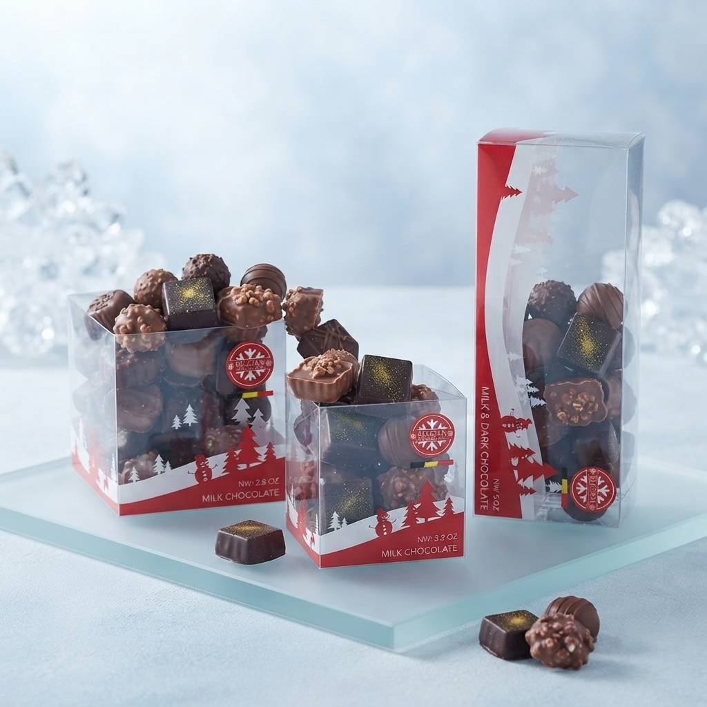 Eco Friendly Custom Clear PET Box Nuts and Chocolate Packaging Box for Retail Eco Friendly Custom Clear PET Box Nuts and Chocolate Packaging Box for Retail
