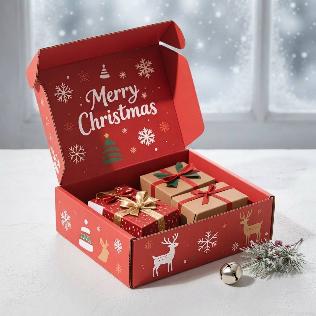 Merry Christmas Printed Mailer Boxes For Holiday Parties