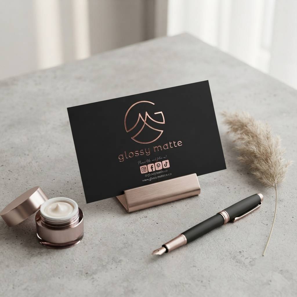 Custom Logo Foil Stamped Greeting Cards For Brand Packaging