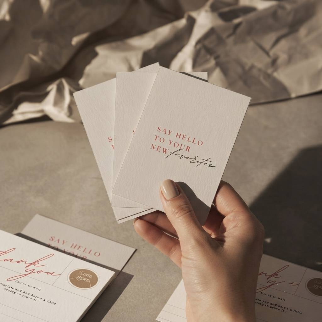 Luxury Embossed Foil Insert Cards For Boutique Packaging