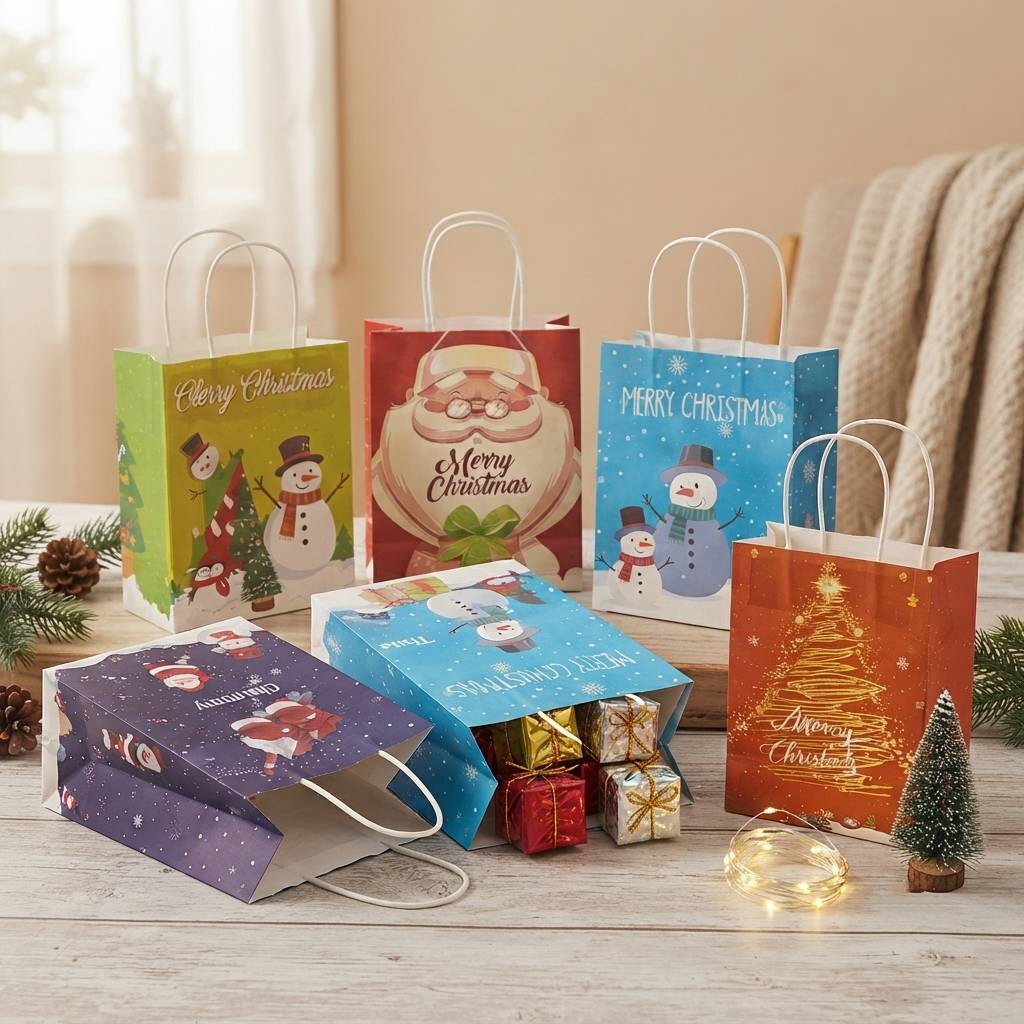 Bulk Premium Christmas Paper Bags For Brand Promotion