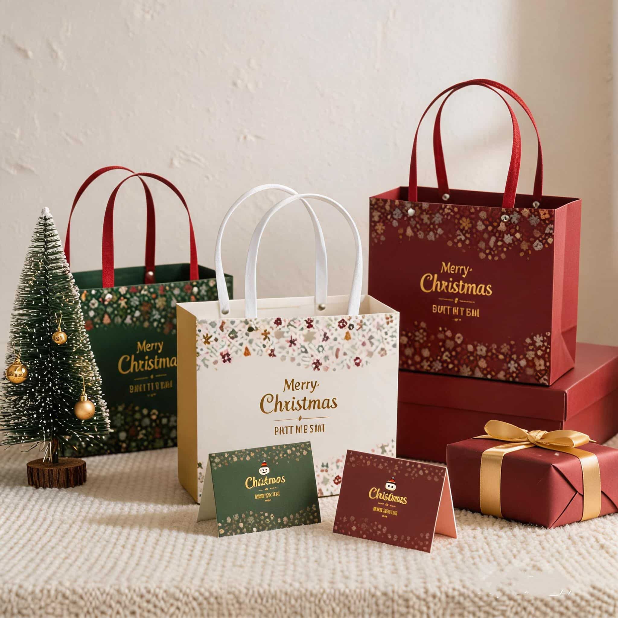 Custom Printed Kraft Paper Bags For Holiday Packaging