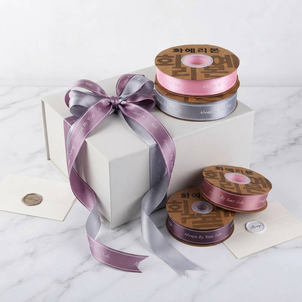 Wholesale Custom Logo Printed Satin Ribbon Rolls Bulk For Gift Box Decoration