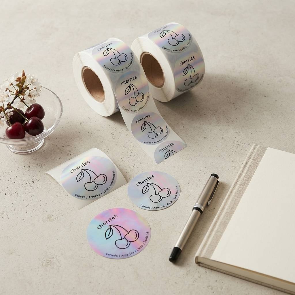 Wholesale Custom Foil Cherry Fruit Labels For Packaging Rolls