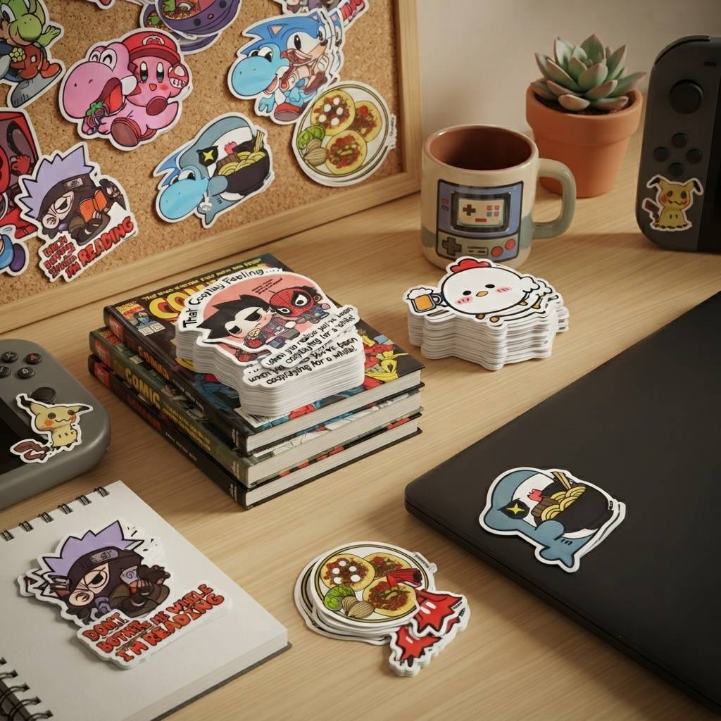 Personalized Waterproof Vinyl Cartoon Stickers For Aesthetic Laptop Decals